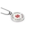 AMOZO JEWELRY (Free Engraving) Stainless Steel Round Pendant Medical Alert ID Necklace 20 inch view 2