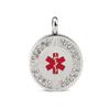 AMOZO JEWELRY (Free Engraving) Stainless Steel Round Pendant Medical Alert ID Necklace 20 inch view 3
