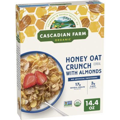 Cascadian Farm, Cereal Honey Almond Crunch Organic, 14.4 Ounce