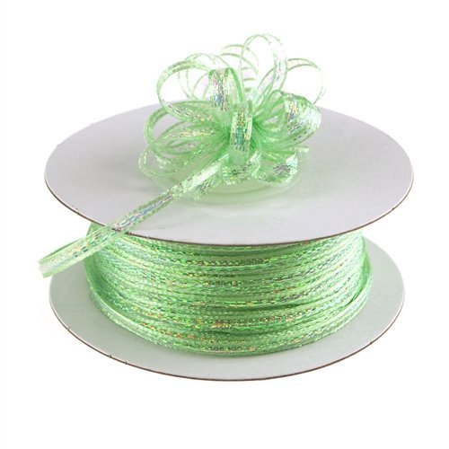 Ben Collection 1/8" X 50 Yards Iridescent Pull String Bows Ribbon (Mint)