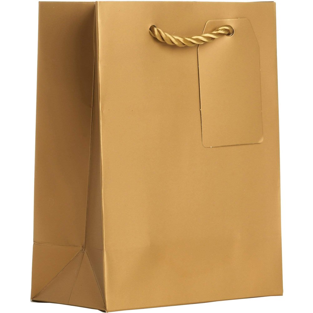Jillson Roberts Small Gift Bags, Matte Metallic Gold (30 Pcs)