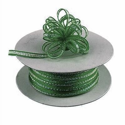Ben Collection 1/8" X 50 Yards Iridescent Pull String Bows Ribbon (Hunter)
