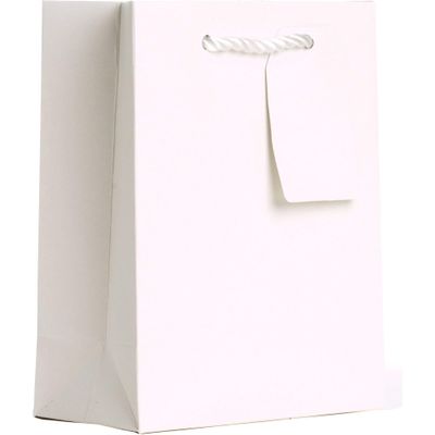 Jillson Roberts Small Gift Bags, Matte White (30 Pcs)