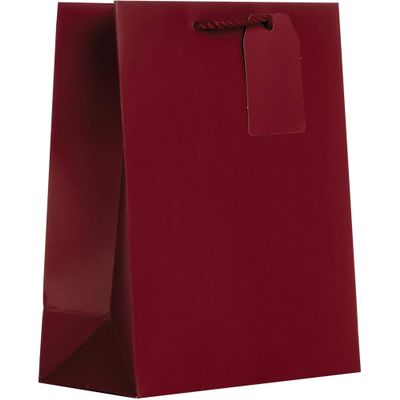 Jillson Roberts Medium Gift Bags, Matte Burgundy (30 Pcs)