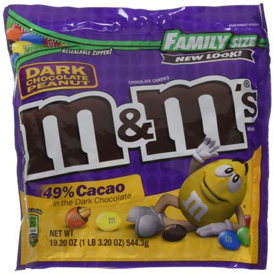 M&M'S Peanut Dark Chocolate Candy Family Size, 19.2 Ounce
