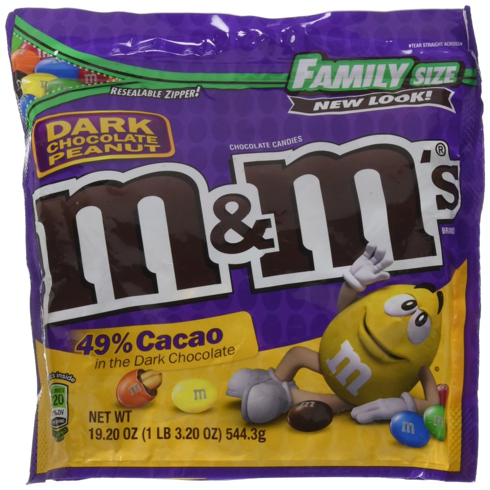 M&M'S Peanut Dark Chocolate Candy Family Size, 19.2 Ounce