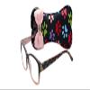 Select-A-Vision Dog Bone Square Reading Glasses w/Colorful Pawprints, Pink, +2.50 view 1