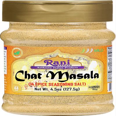 Rani Chat Masala (14 Spice Seasoning Salt) Tangy Indian Seasoning 4.5oz (127.5g) PET Jar ~ All Natural | No MSG | Vegan | No Colors | Gluten Friendly | NON-GMO | Kosher | Indian Origin