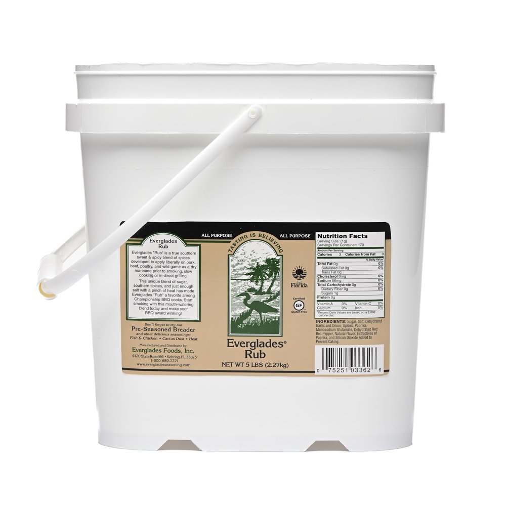 Everglades Seasoning All-Purpose Rub 5LB Bucket | Versatile Southern Spice Blend for Grilling, Cooking & Everyday Flavor