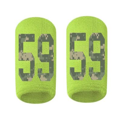 #59 Embroidered/Stitched Sweatband Wristband VOLT Sweat Band w/ CAMO CAMOUFLAGE Number (2 Pack)