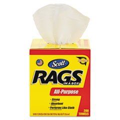 KMBRLY Rags In A Box, Pop-Up Box, 10 X 12, White, 200/box