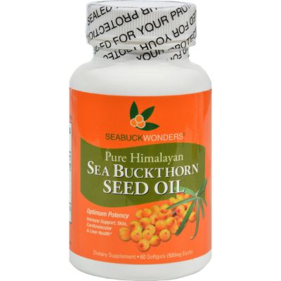 2 Pack of Seabuck Wonders Sea Buckthorn Seed Oil - 500 mg - 60 Softgels