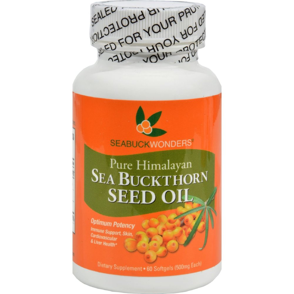2 Pack of Seabuck Wonders Sea Buckthorn Seed Oil - 500 mg - 60 Softgels