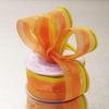 1 1/2" X10 Yards Orange/Yellow Lines Satin/SHR Wired Ribbon view 1