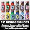 Pure Bred Idiot - Hot Sauce Roulette Game - 12 - 0.75 Ounce Bottles Hot Sauce Gift Set - Perfect Premium Gourmet Gag Gifts for Men - Spicy Challenge Hot Sauce Sampler view 4