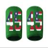 #45 Embroidered/Stitched Sweatband Wristband GREEN Sweat Band w/ USA AMERICAN FLAG Number (2 Pack) view 1