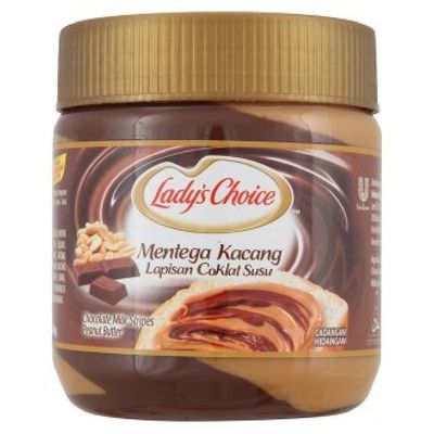 Lady's Choice Peanut Butter (Chocolate Milk Stripes 350g, 6 Cans)