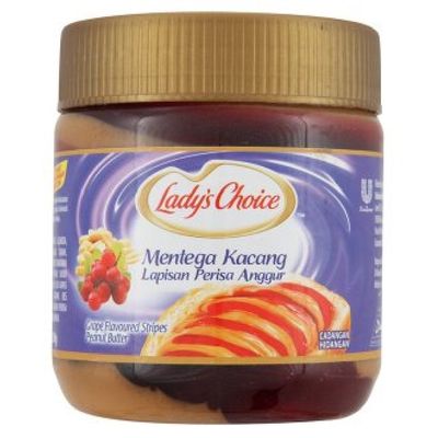 Lady's Choice Peanut Butter (Grape Stripes 350g, 6 Cans)