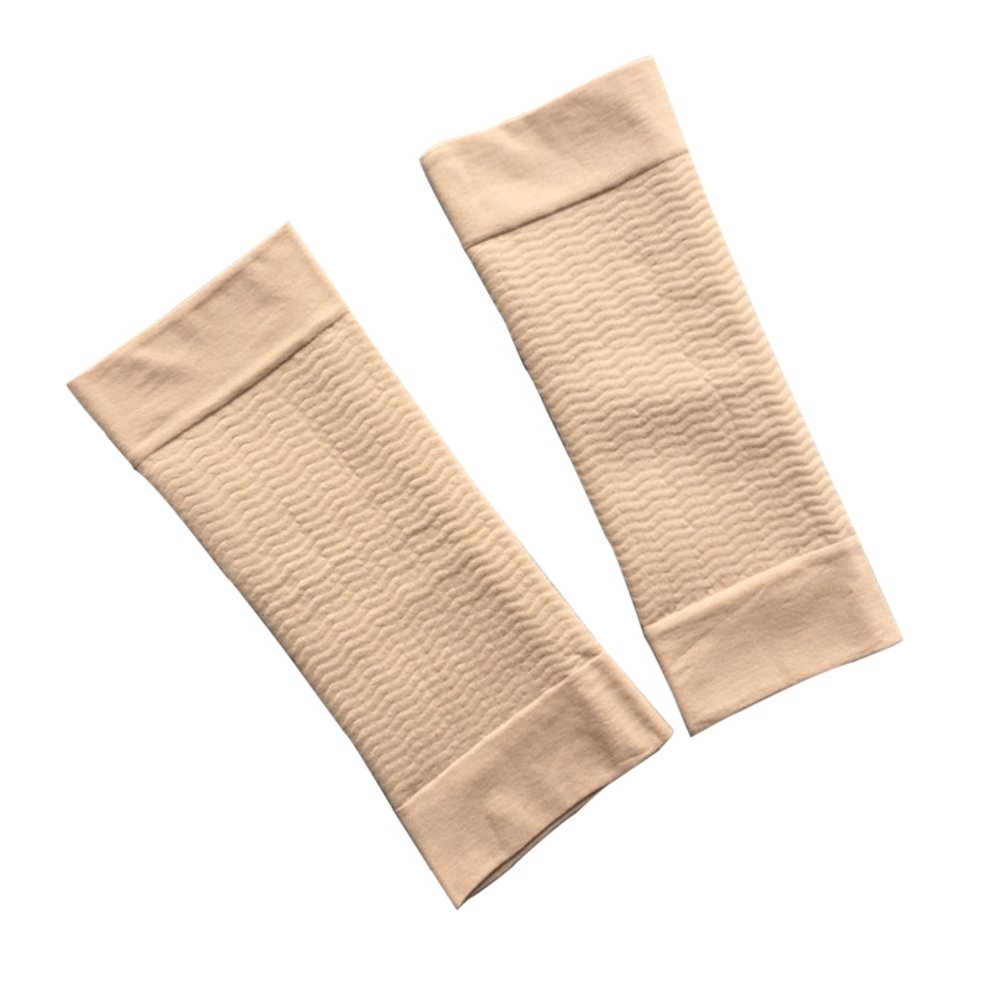 1 Pair Elastic Compression Arm Sleeves Shaper Sleeve Protective Upper Arms Shaper Sleeve for Sport Fitness (Beige)