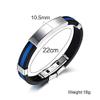 LiFashion CL Men's Stainless Steel Blue Silicone Wristband Medical ID DNR Alert Bracelet Sos Emergency view 2