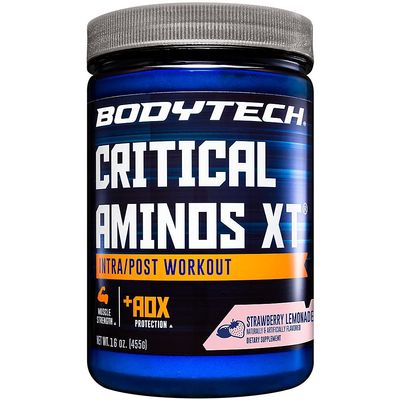BODYTECH Critical Aminos XT - Intra/Post Workout Amino Acid Formula - Supports Recovery, Endurance & Performance - Strawberry Lemonade (16 oz, 45 Servings)