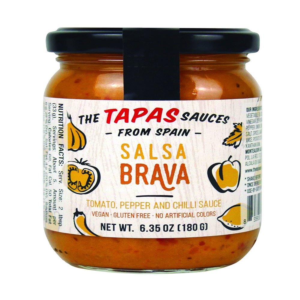 "The Tapas Sauce" Salsa Brava ( Tomato, Pepper and Chilli Sauce) ) Jar of 6.35 oz ( 180 g) (Pack of 18)