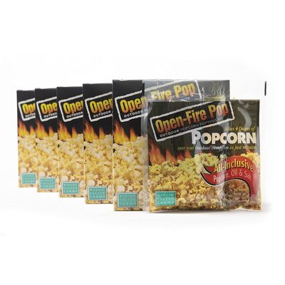 All in One Popcorn Packs - Wabash Valley Farms All Inclusive Popping Kits, Open Fire Pop, Popcorn Kernels for Outdoor Popping, All in One Popcorn Kernels, Popcorn Kit, 5 Packs 5 Kits
