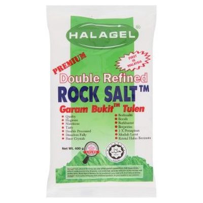 Halagel Double Refined Rock Salt 400g (9 Packs)