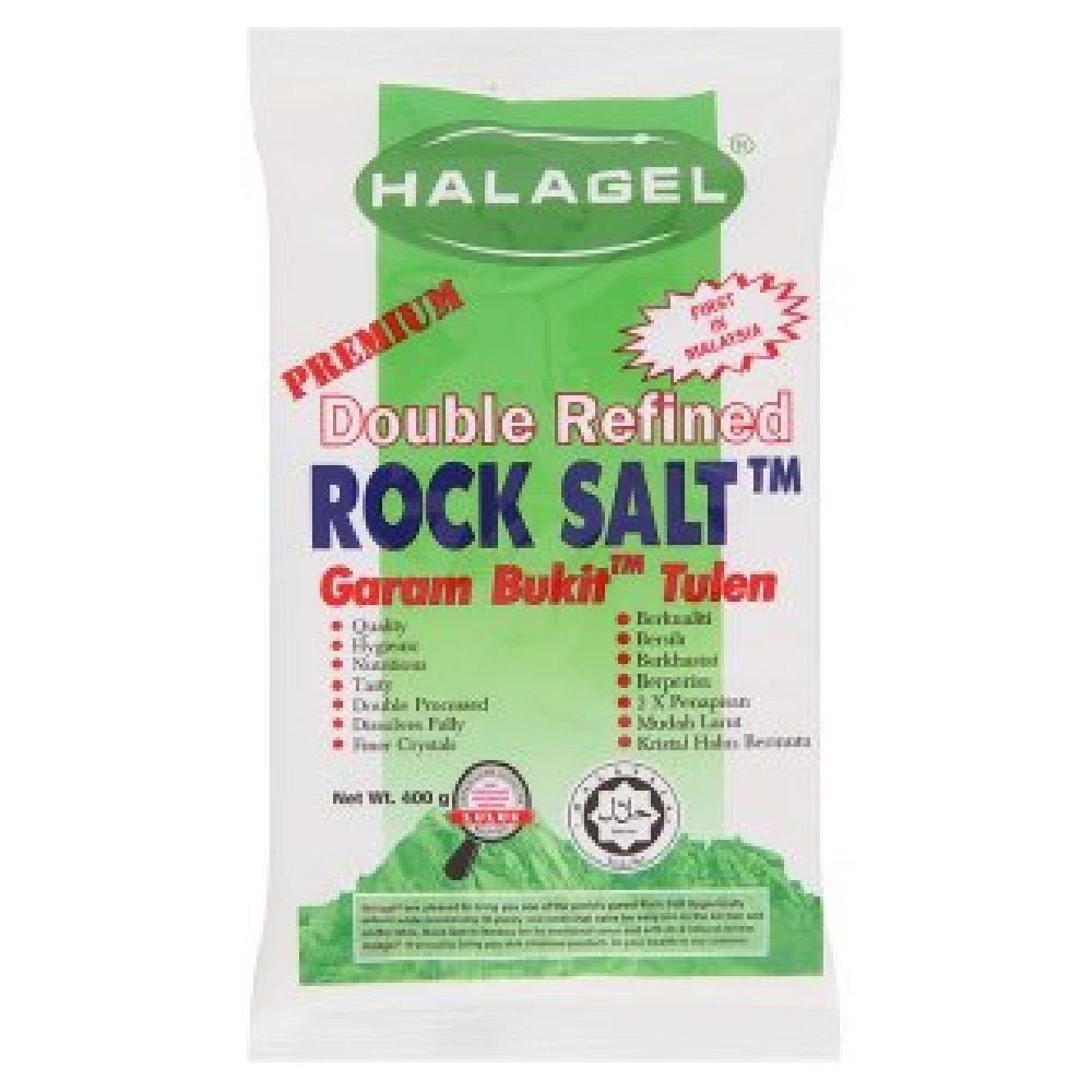 Halagel Double Refined Rock Salt 400g (9 Packs)