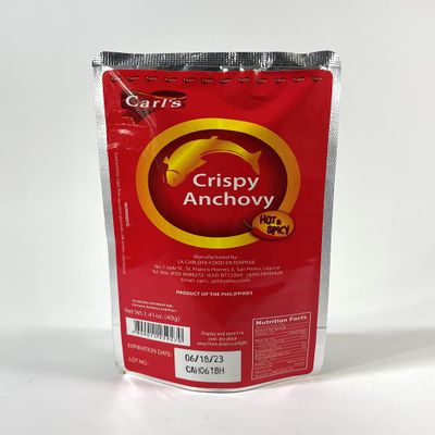 3 packs of Carl's Crispy Anchovy (Dilis) Hot & Spicy 40 gm/pack