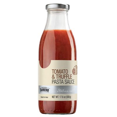 Compagnia Sanremo Pasta Sauce Sanremo Italian Fresh Tomato & Truffle Pasta Sauce - 100% Fresh Italian Ingredients, Non-GMO - 17.6 Oz (Pack Of 1) - Product Of Italy, Red