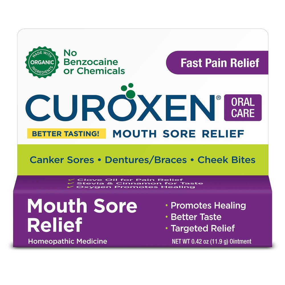CUROXEN Mouth Sore Gel, Natural Relief for Inside Mouth Sores with Olive Oil, Calendula, and Clove 0.42 oz