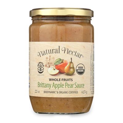 Natural Nectar Apple Pear Sauce, USDA Certified Organic  22 oz Jar | Organic ApplePear Fruit Sauce, Simple Ingredients, Great for Breakfast, Snacks & Baking
