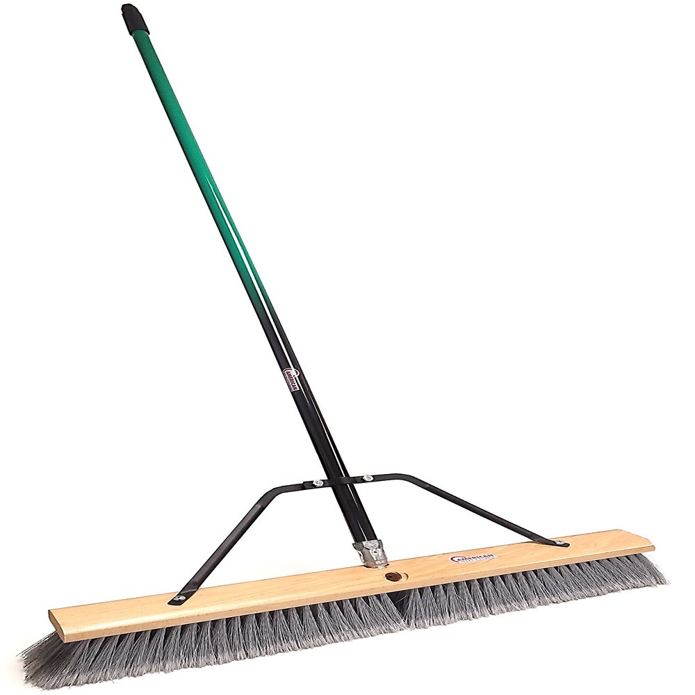 American Select Tubing Pbsa24002 24" Smooth-Surface Push Broom with Green/Black Handle