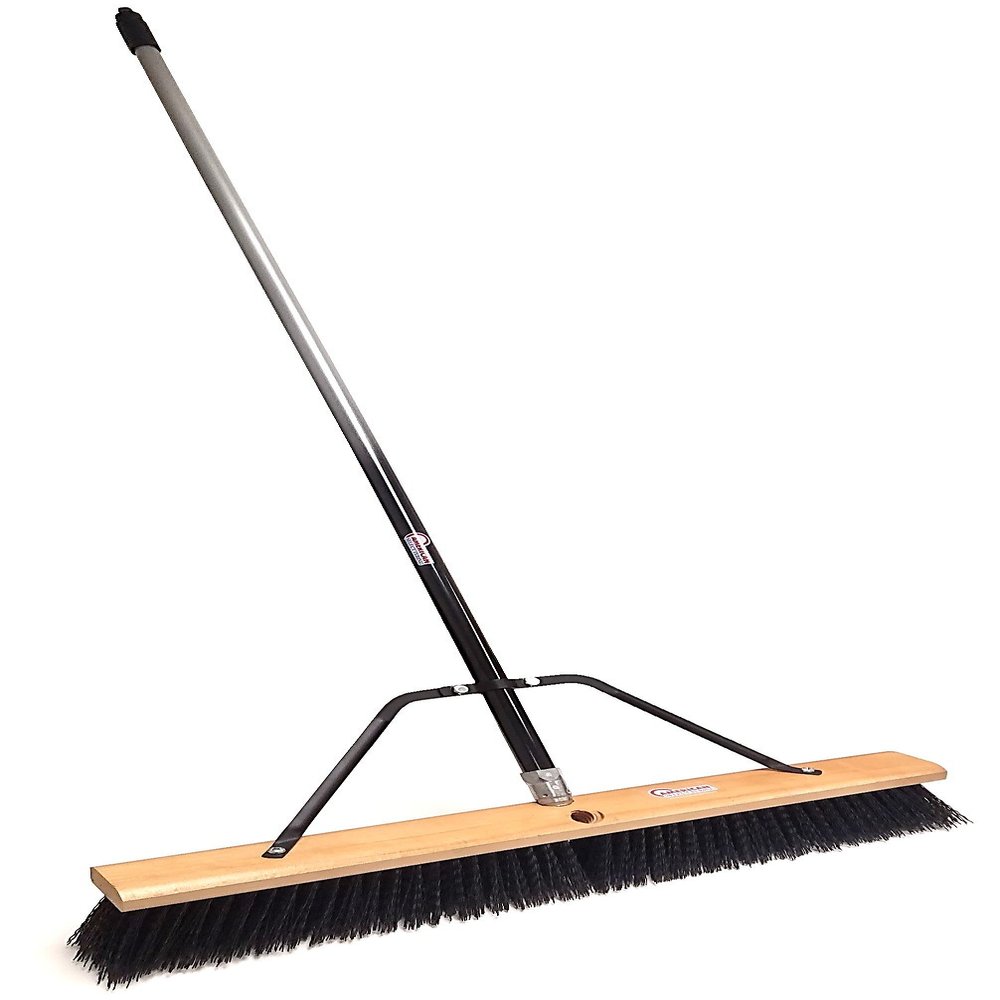 American Select Tubing Pbra24004 24" Rough-Surface Push Broom with Silver/Black Handle