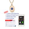 Divoti Custom Engraved-PVD Gold Premier Disc Tag Medical Alert Necklace, Medical ID Necklace Women, Medical Pendant Tag and (24/28 in) PVD Gold Square Rolo -TP Blue view 4