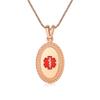 Divoti Custom Engraved-PVD Rose Gold Premier Disc Tag Medical Alert Necklace, Medical ID Necklace Women, Medical Pendant Tag and (24/28 in) PVD Rose Gold Snake -TP Red view 1