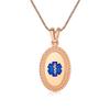 Divoti Custom Engraved-PVD Rose Gold Premier Disc Tag Medical Alert Necklace, Medical ID Necklace Women, Medical Pendant Tag and (24/28 in) PVD Rose Gold Snake -TP Blue view 1