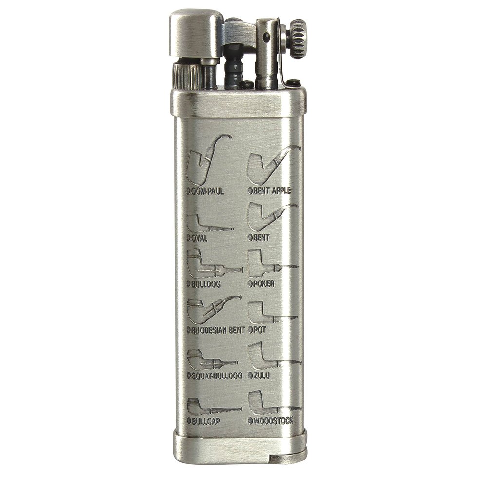 IM Corona Old Boy Silver With Pipe Shapes Pipe Lighter