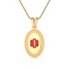 Divoti Custom Engraved-PVD Gold Premier Disc Tag Medical Alert Necklace, Medical ID Necklace Women, Medical Pendant Tag and (24/28 in) PVD Gold Snake -TP Red view 1