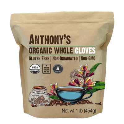 Anthony's Organic Whole Cloves, 1 lb, Gluten Free, Non GMO, Non Irradiated, Keto Friendly