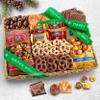 A Gift Inside Happy Holidays Chocolate Caramel and Crunch Grand Gift Basket view 2