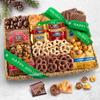 A Gift Inside Happy Holidays Chocolate Caramel and Crunch Grand Gift Basket view 3