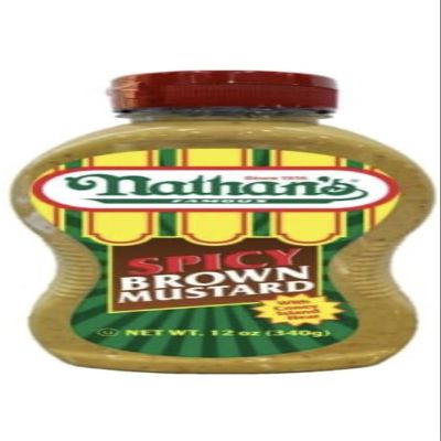 Nathans Mustard Spicy Brown Squeeze, 12 oz