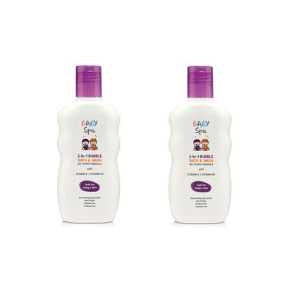 Baby SPA 2-in-1 Bubble Bath & WASH with NO-TEARS Formula, Vitamin E & Vitamin B5 (Pack of 2)