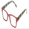 Calabria R774 Designer Colorful Rectangle Reading Glasses +1.00 Rose Red Women Readers Trendy Eyeglass w/Soft Case view 1