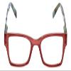 Calabria R774 Designer Colorful Rectangle Reading Glasses +1.00 Rose Red Women Readers Trendy Eyeglass w/Soft Case view 2
