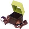 Pack Of 18, Petite Size Pistachio & Chocolate Solid Gift And Gourmet Presentation Square Box 3.75 X 3.75 X 3" W/Ribbon 17" Length view 1