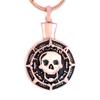 Skull Head Cremation urn Necklace Memorial Jewelry Stainless steel Ashes Keepsake Funeral Casket (Rose Gold) view 1