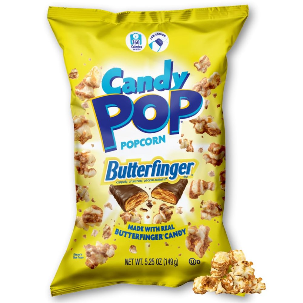 Candy Pop Butterfinger Candy Coated Popcorn (5.25oz bags, 1-Pack)
